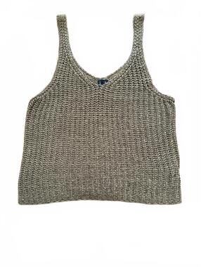 Knit Olive Green Cropped Tank Top
